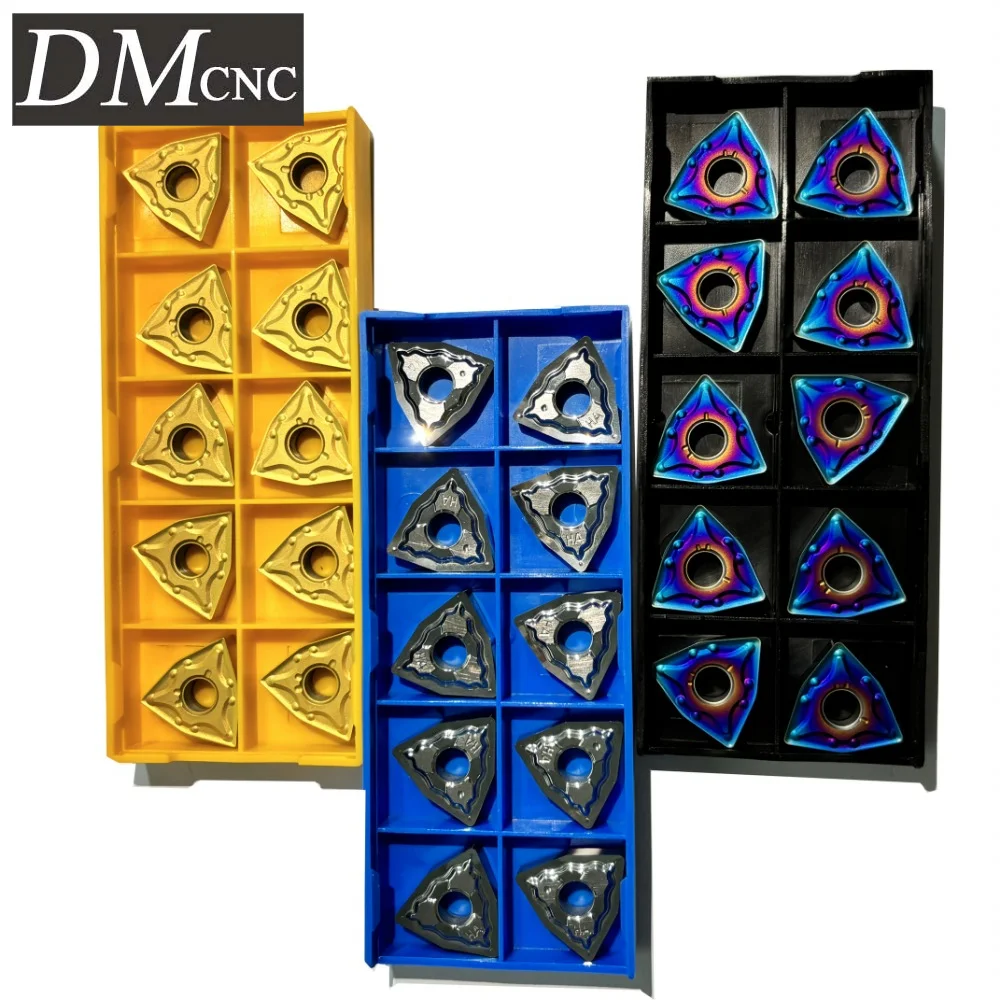 

30PCS WNMG080404/WNMG080408 Carbide Inserts - Nano Blue Coated for Aluminum & Stainless Steel | CNC Turning Tools