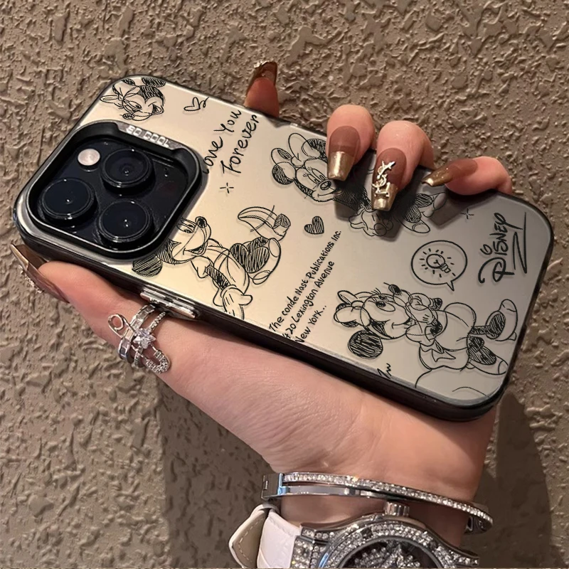 Disney Mickey Minnie Coppia Art Custodia rigida per Samsung Galaxy S23 S24 S25 S22 Ultra S21 Plus FE A56 A36 A26 5G A16 A06 4G Nota 20