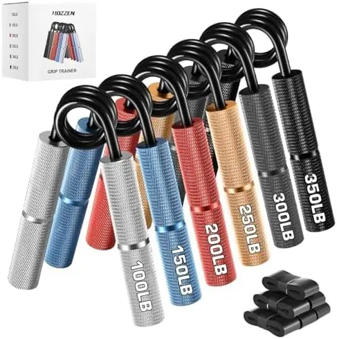 

Grip Strength Trainer Set (50-350LB), No Slip Hand Grip Strengthener for Wrist Forearm Training, Exercise, and Injury Recovery