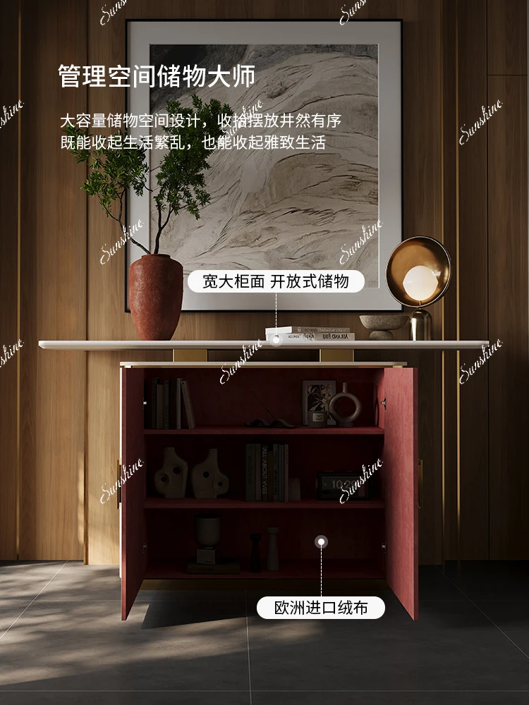 the modern light luxury shoe cabinet is integrated into the door. High-end solid wood extremely narrow villa