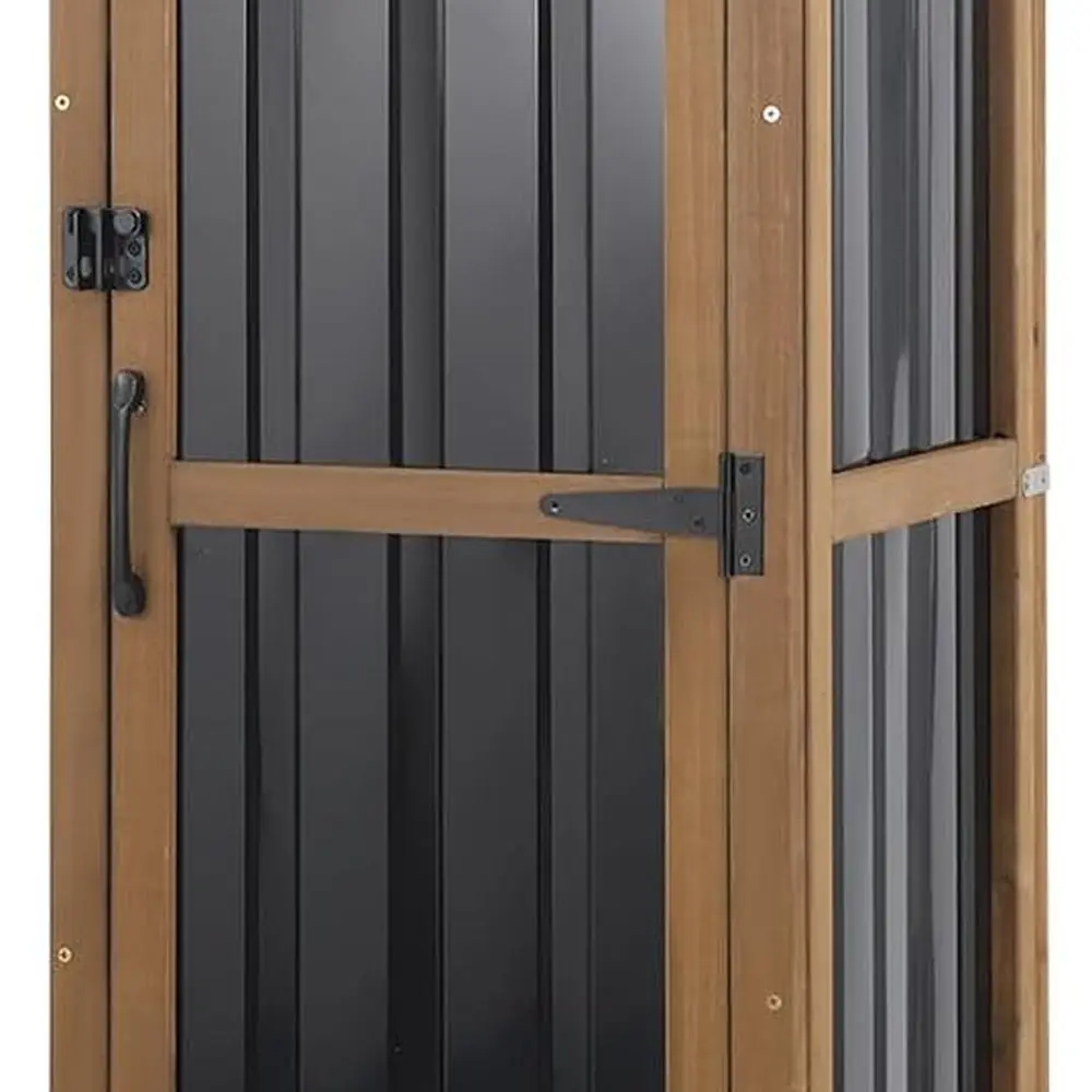 

Устойчивая к атмосферным воздействиям высокая уличная скамейка для горшков с металлической столешницей и съемными полками, 17,8x17,8x62