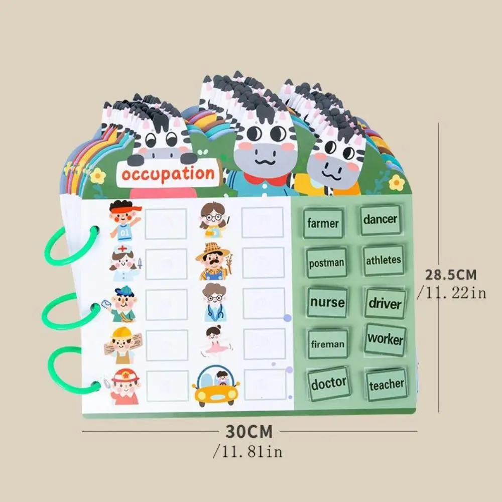 Wiederholtes Einfügen Montessori Quiet Busy Book Farbklassifizierungspapier DIY Paste Material Kit Cartoon DIY