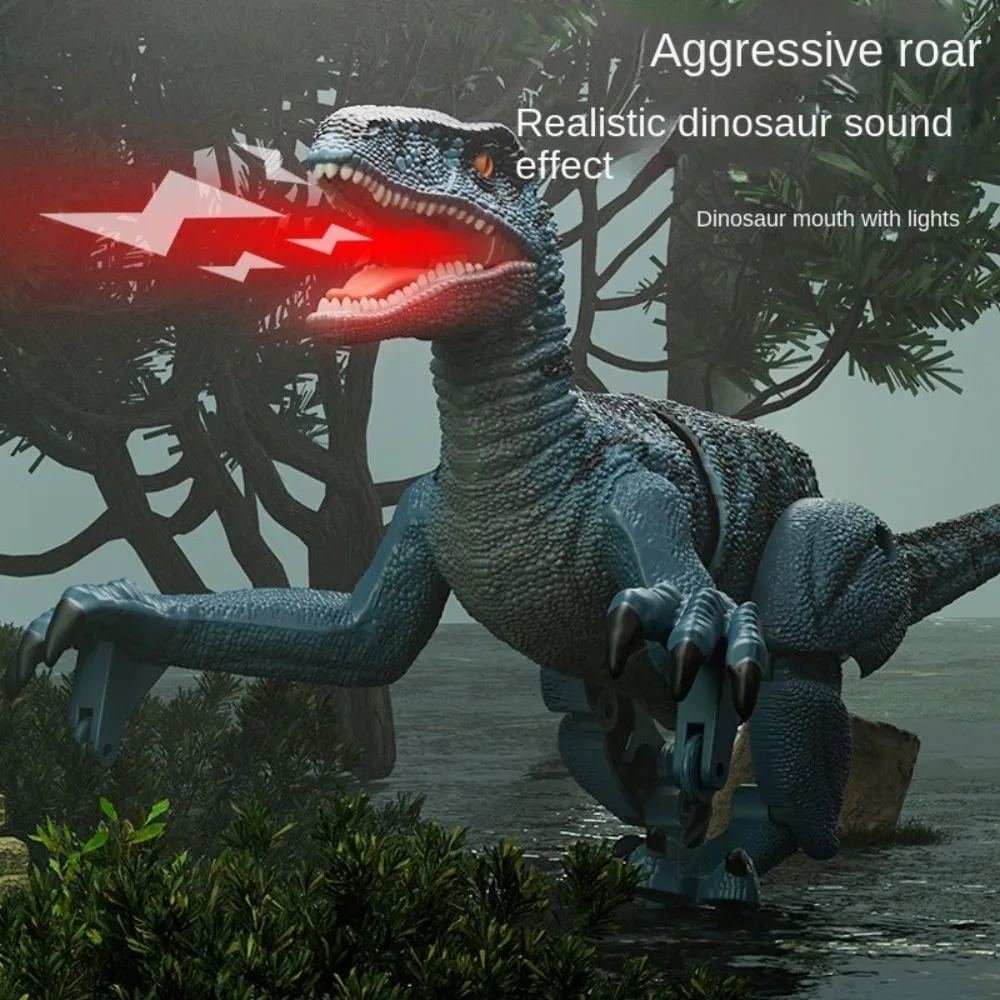 Con sonido ligero Control remoto dinosaurio juguetes grande 2,4 GHz Robot simulación Velociraptor multifuncional caminar Velociraptor Dino