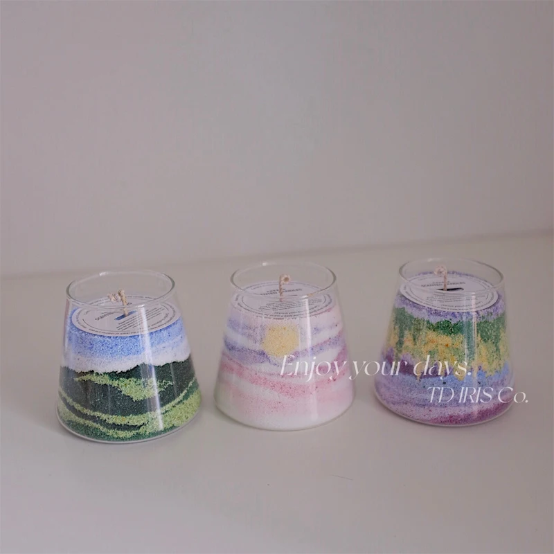 Creative Scented Candle Monet Wisteria Sunrise Impression Handmade Sand Painting Aromatherapy Candle Ornaments Birthday Gift