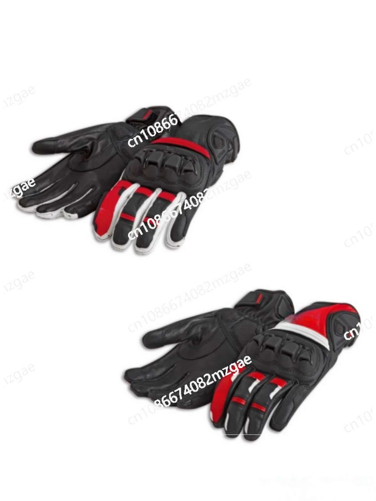 Sports Fabric Short Leather Gloves