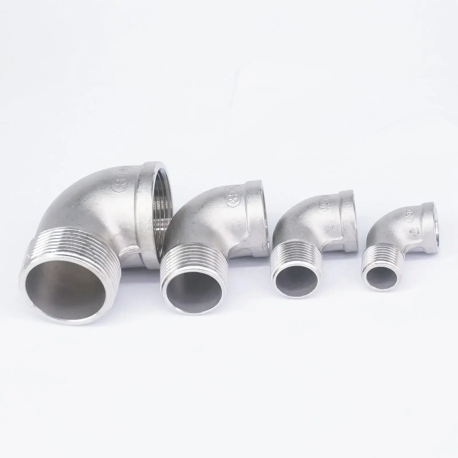 1/8" 1/4" 3/8" 1/2" 3/4" 1" 2" BSP Female to Male 304 Stainless Steel 90 Degree Elbow Connector Pipe Fitting