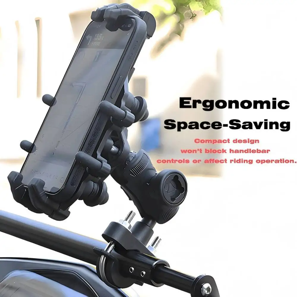 Motorcycle Phone Holder Mount Handlebar GPS Clip Bicycle Phone Holder Mobile Phones for 4.2-7.5 Inch Phone fit for ATV/ UT