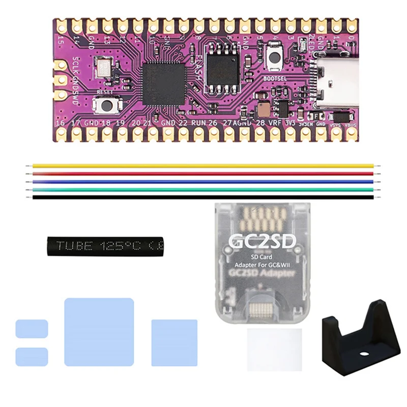 For Raspberry Picoboot Board Kit+GC2SD Card Reader RP2040 Dual-Core 264KB SRAM+16MB Flash RAM for Gamecube Game Console