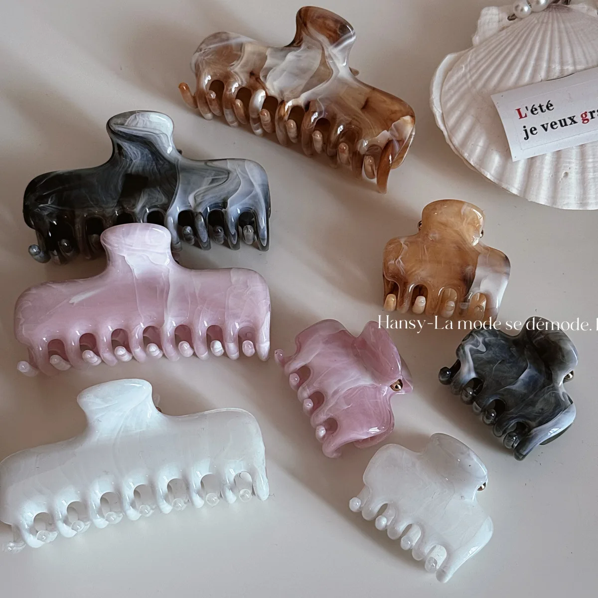 

New Korean Woman Senior ink pattern Hair Claw Barrettes Girl Fashion Hair Clips Lady Hair Headwear Lady Hair Accessories Hairpin