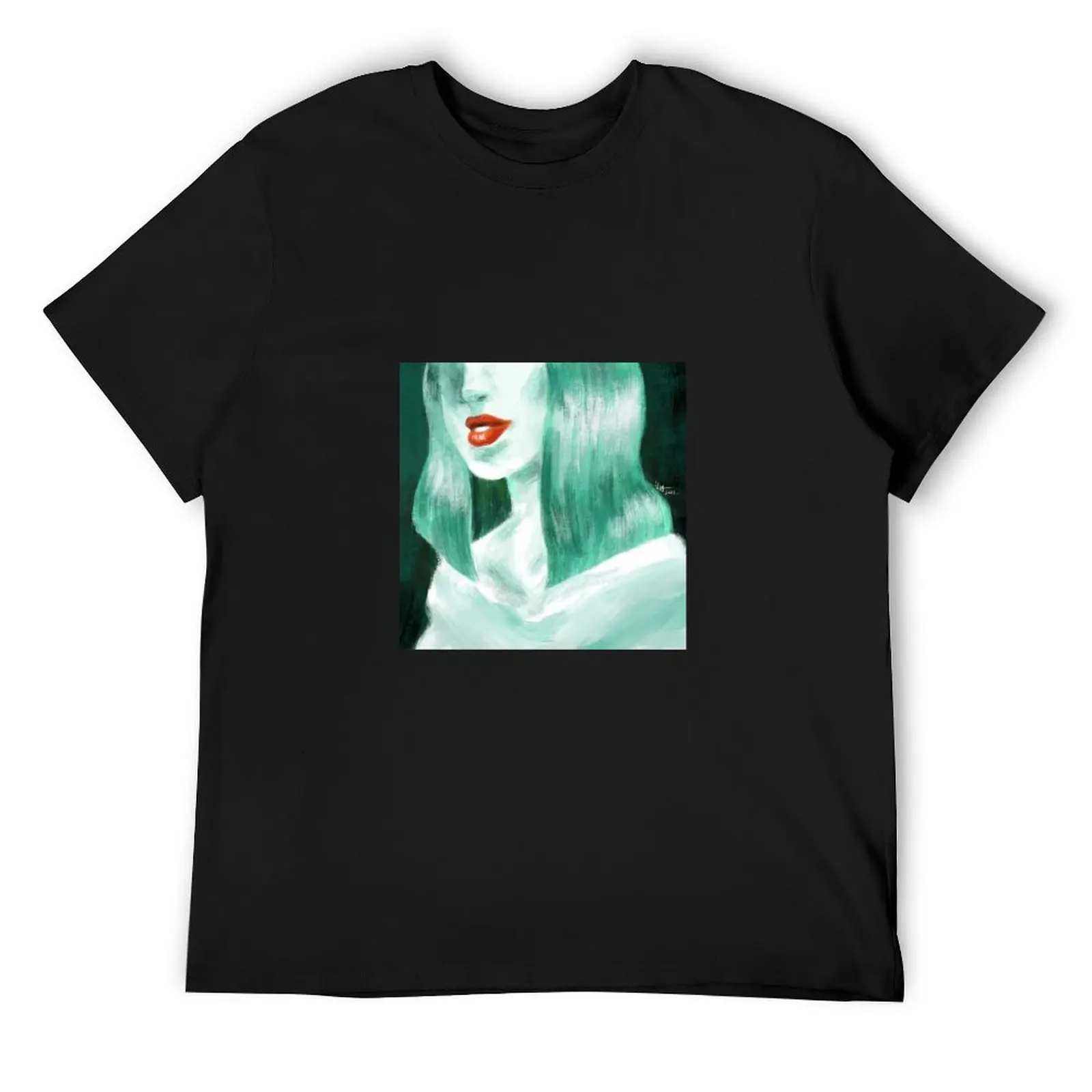 

Girl in Green T-Shirt essential t shirt quick-drying oversized tshirts for men