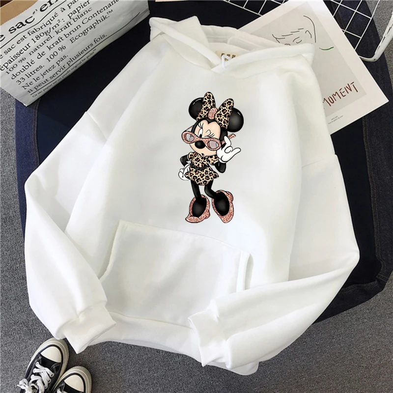 Felpe con cappuccio moda Minnie Disney felpa con cappuccio Kawaii Mickey Mouse donna felpa bambini ragazzi ragazze Harajuku Streetwear abbigliamento Unisex