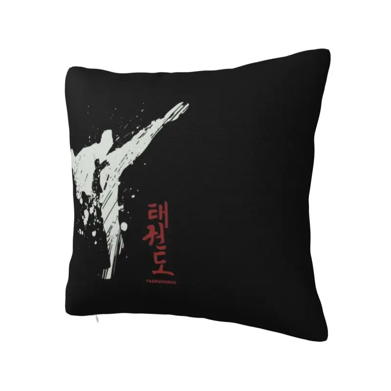 Modern Taekwondo Kick Cushion Cover Velvet Fighter Martial Arts Throw Pillow Case Bedroom Decoration