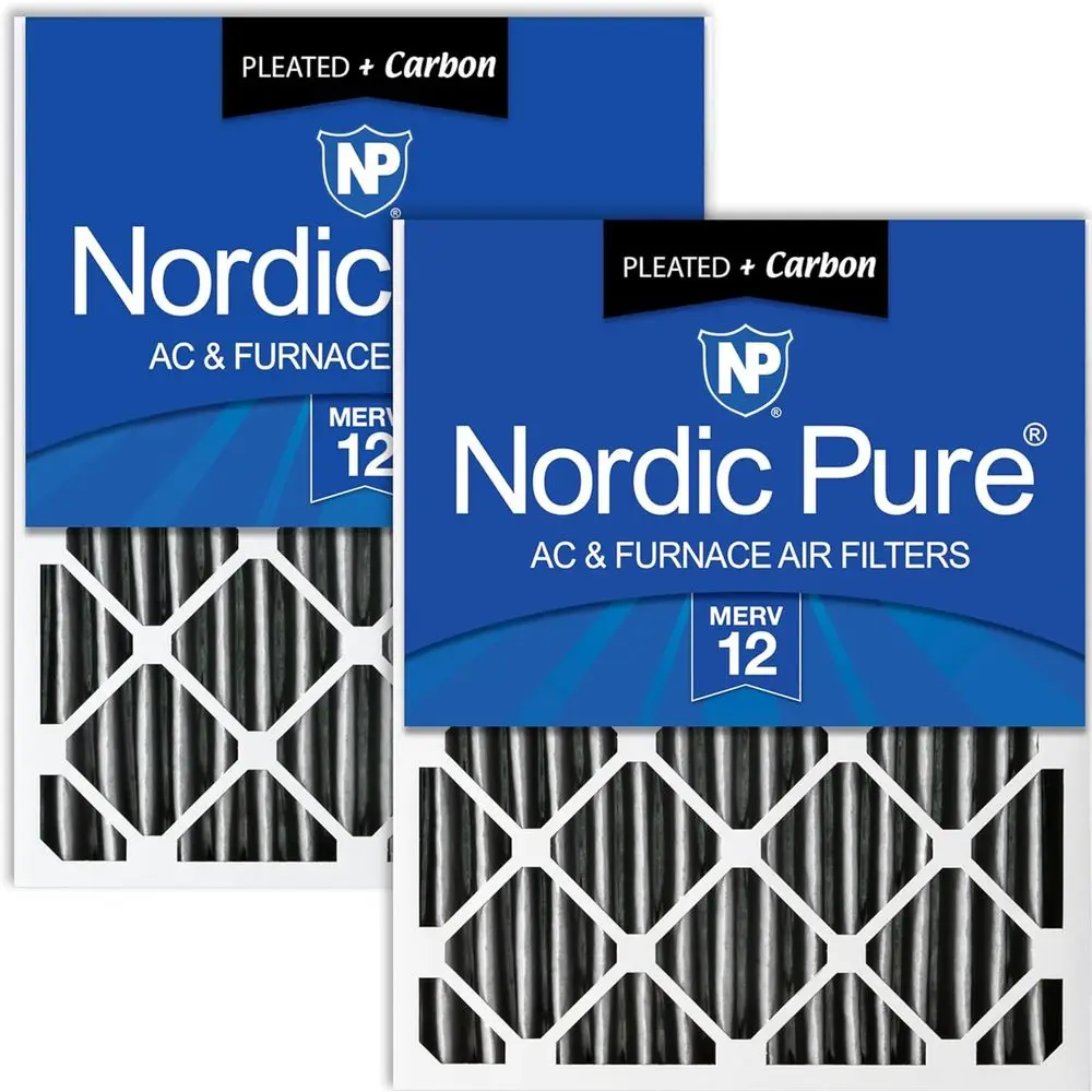 

20x20x4 MERV 12 Pleated Air Filter with Carbon - 2 Pack