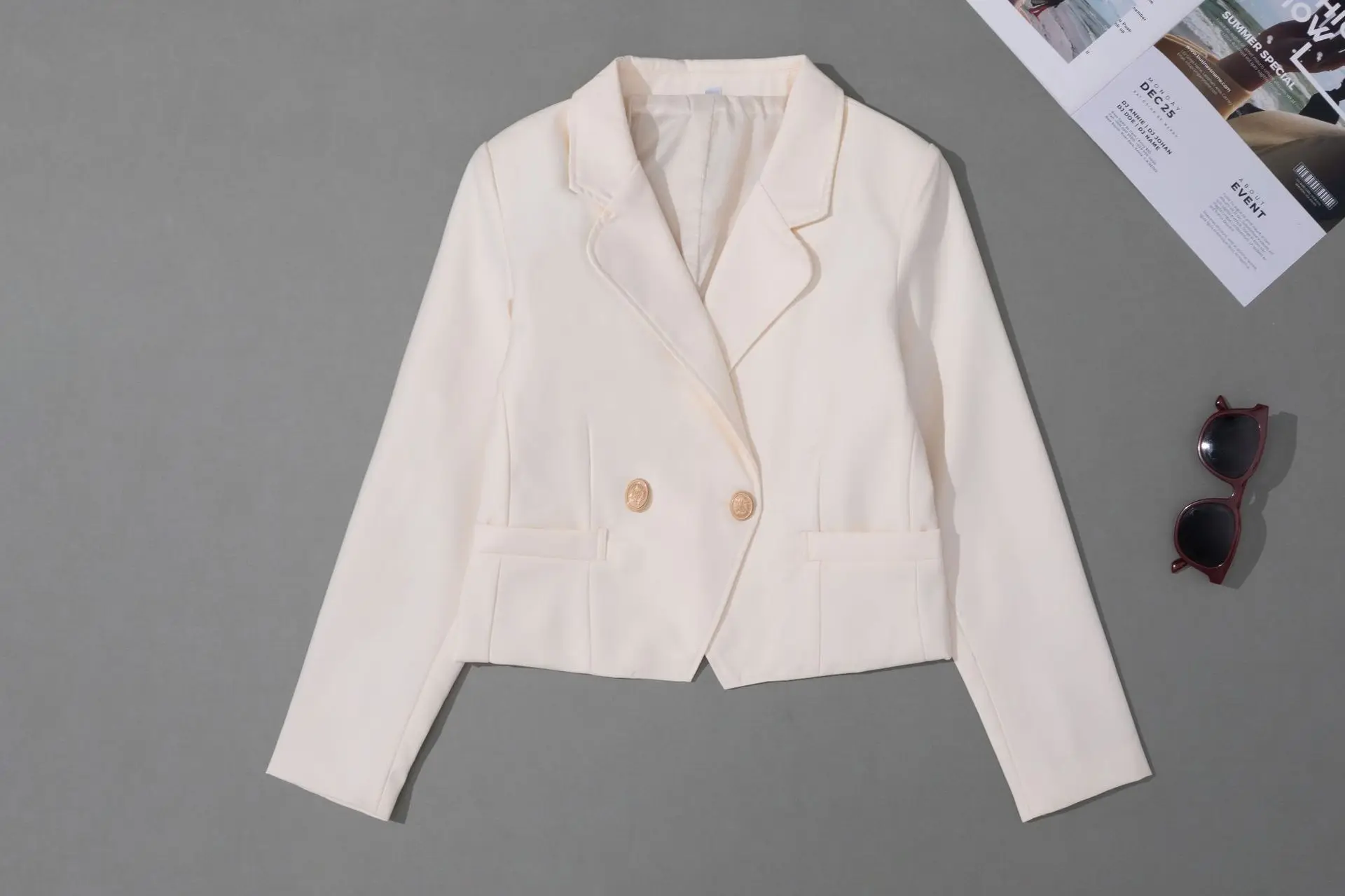 Uniforme escolar coreano japonés para mujer y adultos, abrigo para mujer, traje de marinero para trabajo, chaqueta recortada para Otoño e Invierno