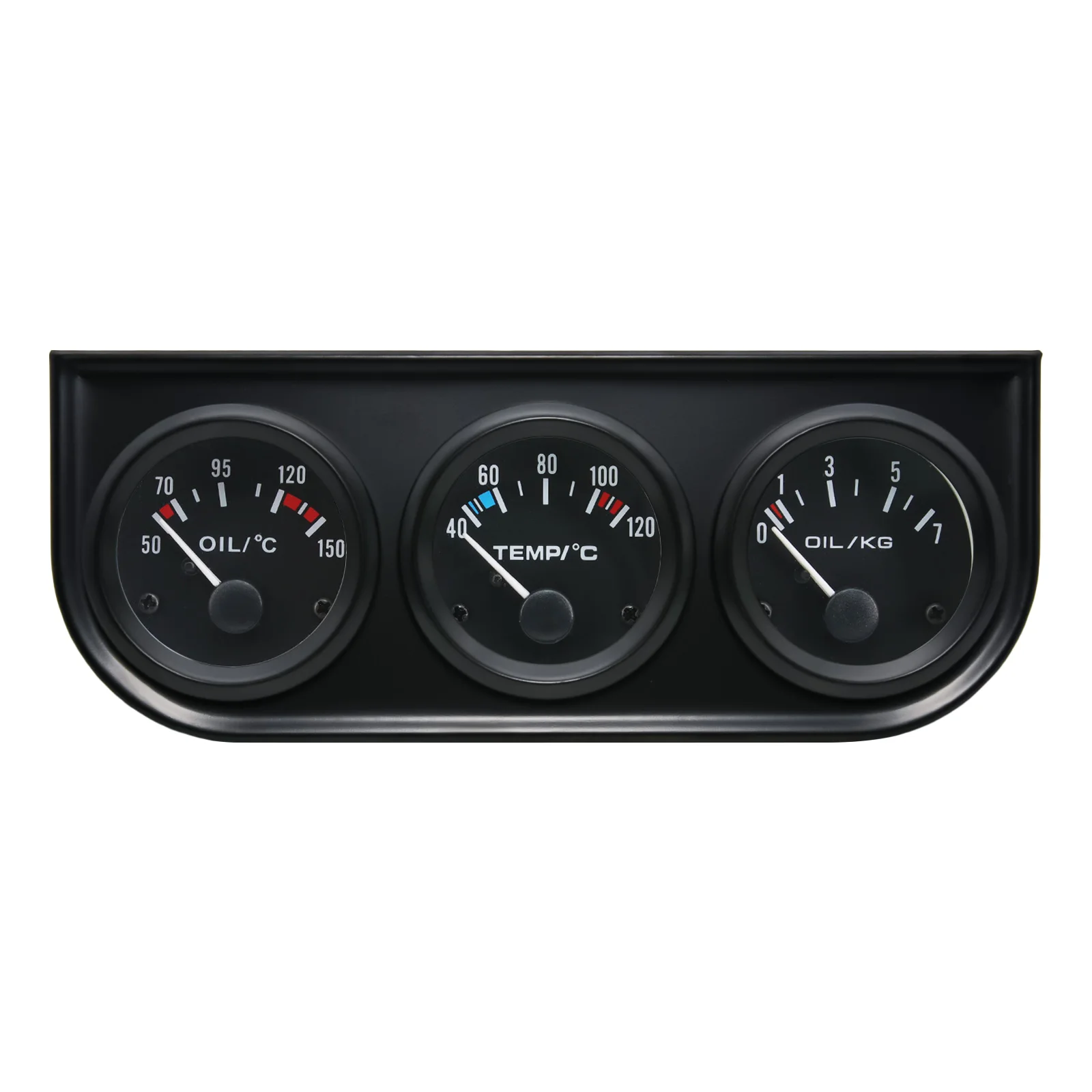 3-in-1 Messgerät-Set 52mm Öltemperatur Öldruck Voltmeter Set Universal 12V Auto Schwarz&Chrom Blende mit Wasser- und Öltemperatursensor – Detail 4