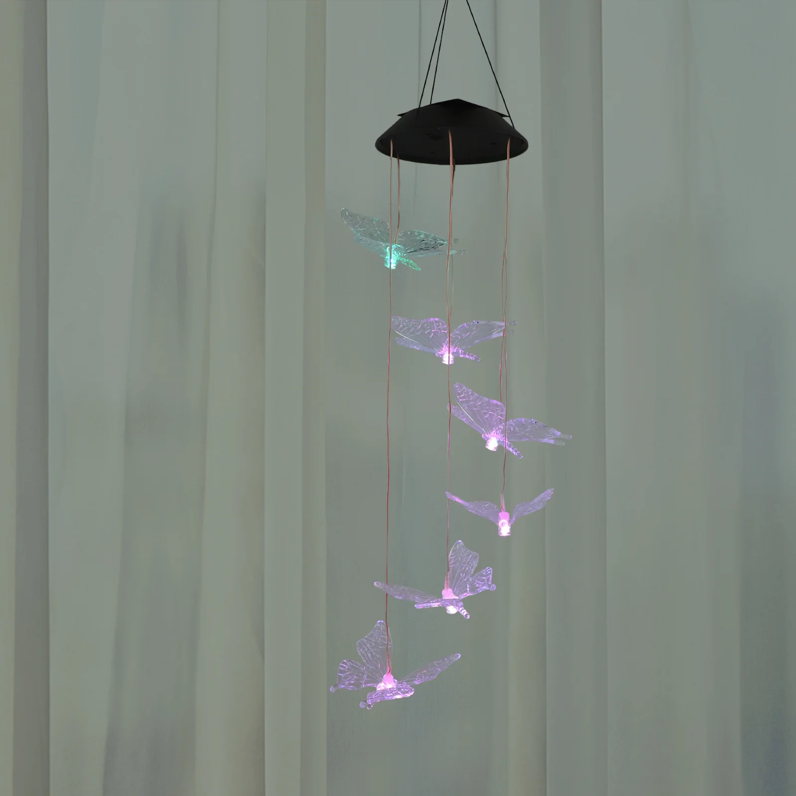 

Подвесные солнечные фонари, 6 светодиодов, меняющих цвет, колокольчик, открытый сад, патио, двор, зал, украшение, солнечный колокольчик ветра, свет