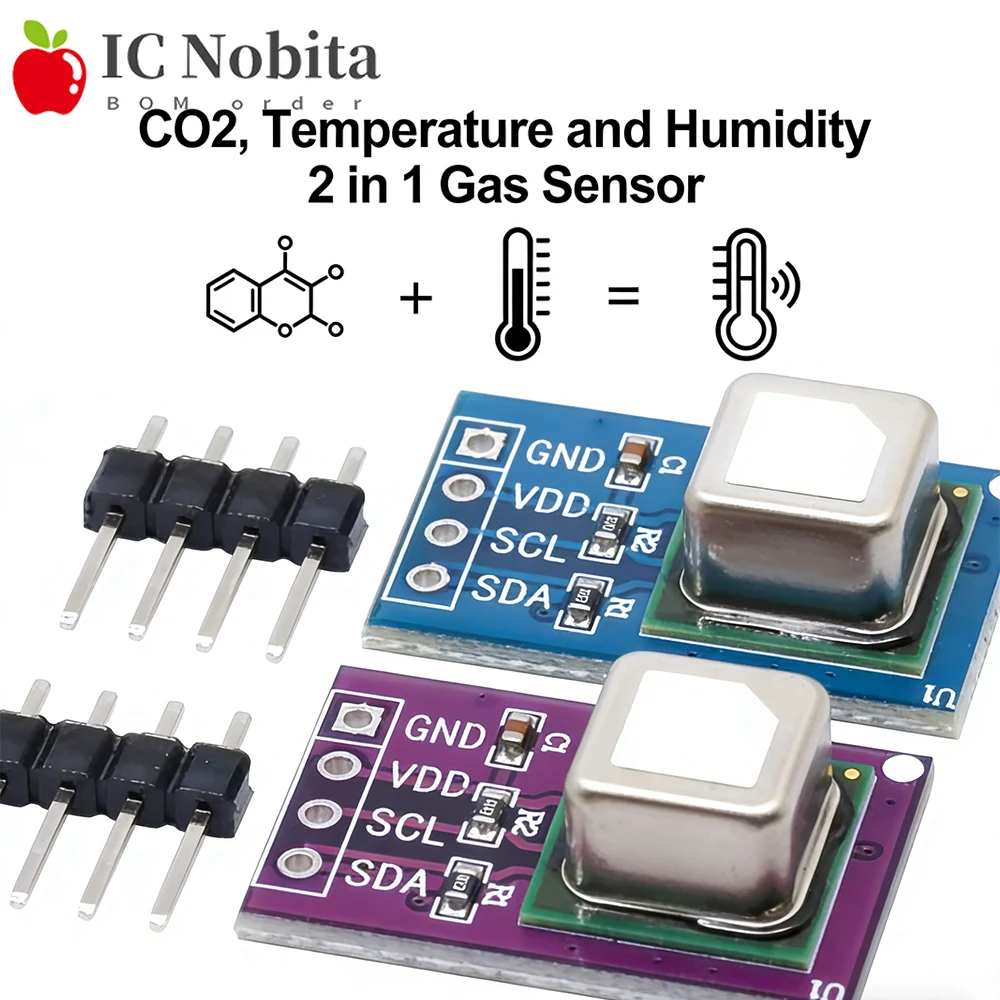 1PCS SCD40 SCD41 Gas Sensor Module Detection Carbon Dioxide CO2 Temperature and Humidity Sensor 2 in 1 IIC I2C Interface 3.3V-5V