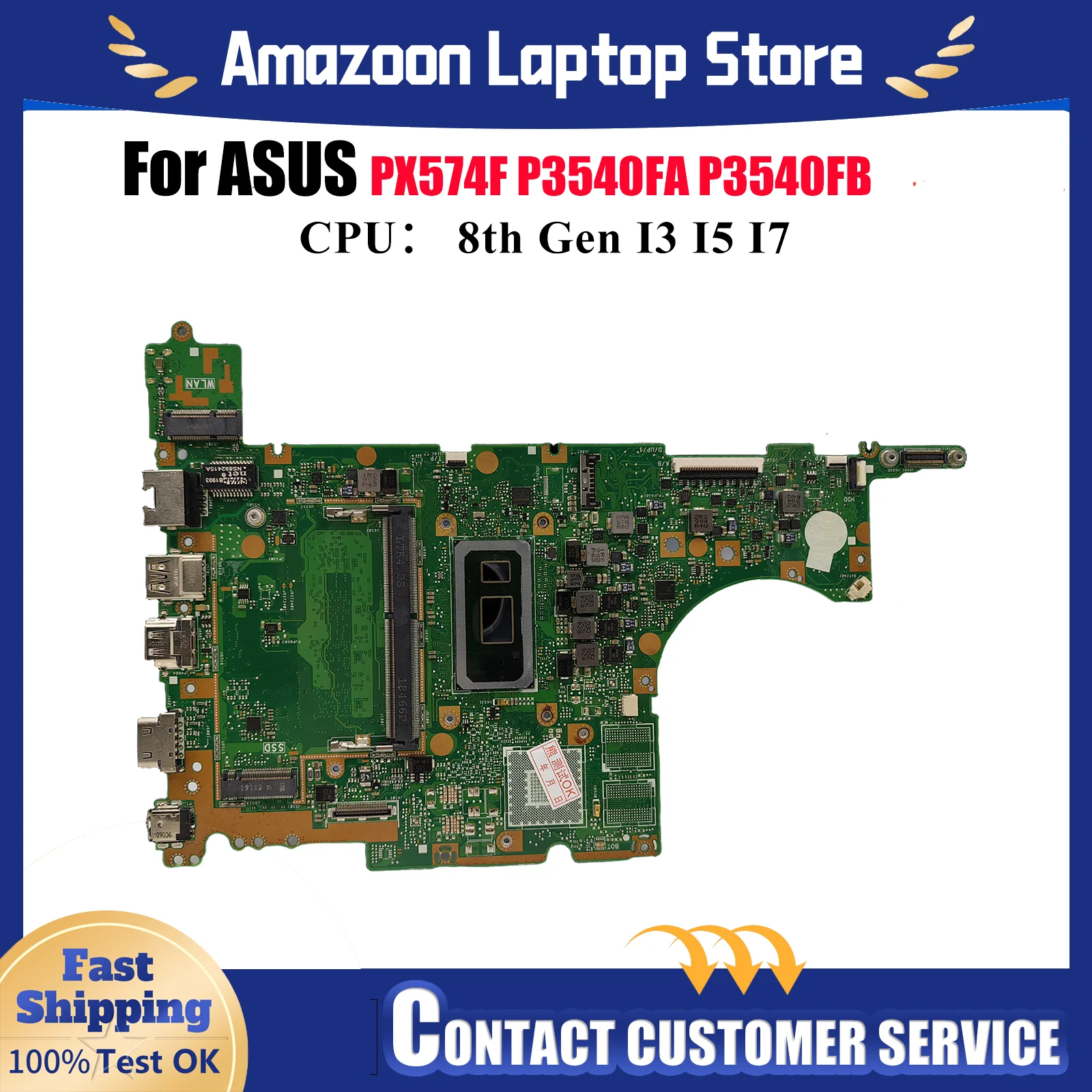 

P3540FA Laptop Motherboard For ASUS ProArt P3540F P3540FB P3540FA PX574F Notebook Mainboard With I3 I5 I7 CPU 100% tests OK stk