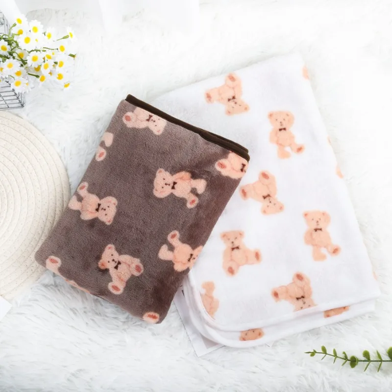 Soft Fluffy High Quality Pet Blanket Flannel Dog Sleeping Blanket Paw Print Pattern Pet Mat Warm Comfortable Blanket for Cat Dog image 5