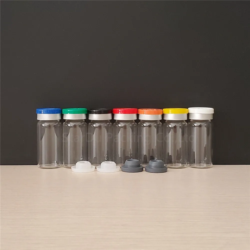 10pcs/lot 10ml Clear Injection Glass Vial With Flip Off Cap, 1/3oz Empty bottle, 10cc Glass Containers