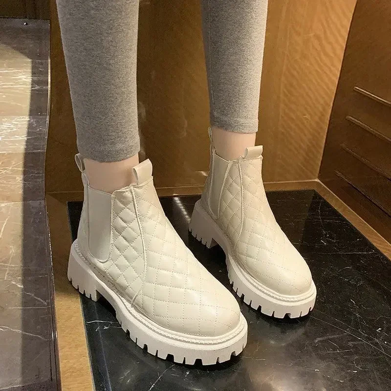 Platform Women's Snow Boots Large Size Warm Booties Chunky New In Ladies Shoes Protective on Offer Chic and Elegant Pu Work Y2k