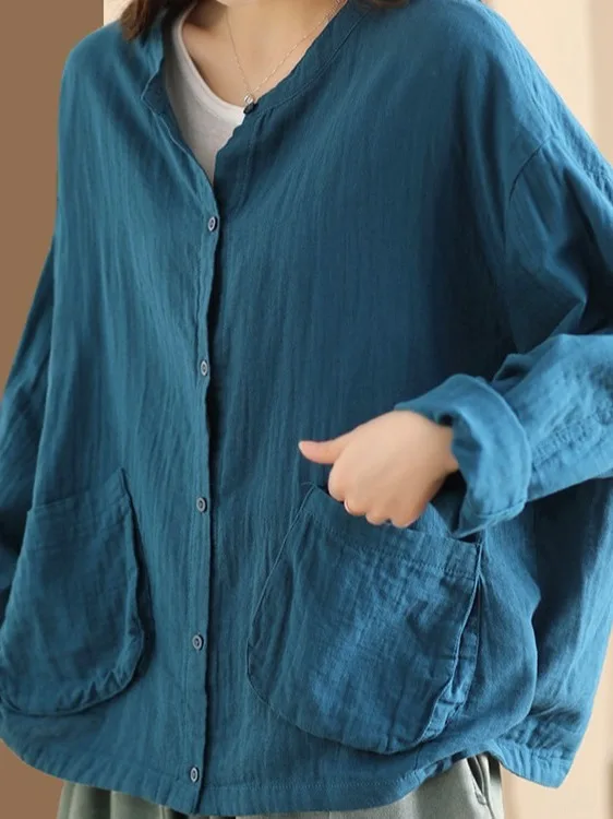 

Осенне-зимнее хлопковое повседневное длинное пальто све с кетми, винтажный двухслойный свободный кардиган, верхняя одежда для женщин