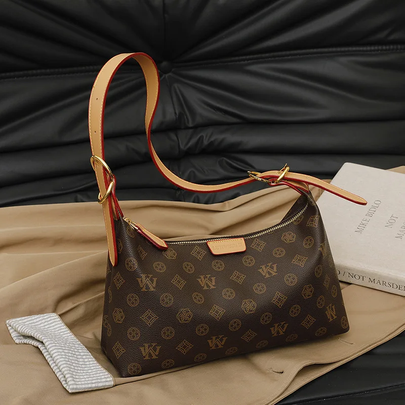 

2025 Designer Monogram Tote Bag - Luxury Contrast Print Shoulder Purse for Women, Chic Underarm Hobo Bag with Letter Patterns