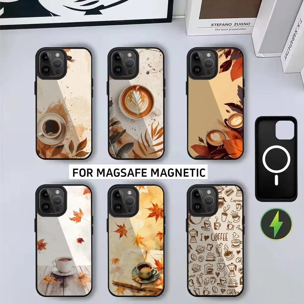 

Rich fragrance Coffee Latte Art Phone Case For iPhone17,16,15,14,13,12,11 Plus,Pro Max Magnetic For Magsafe Wireless Charging