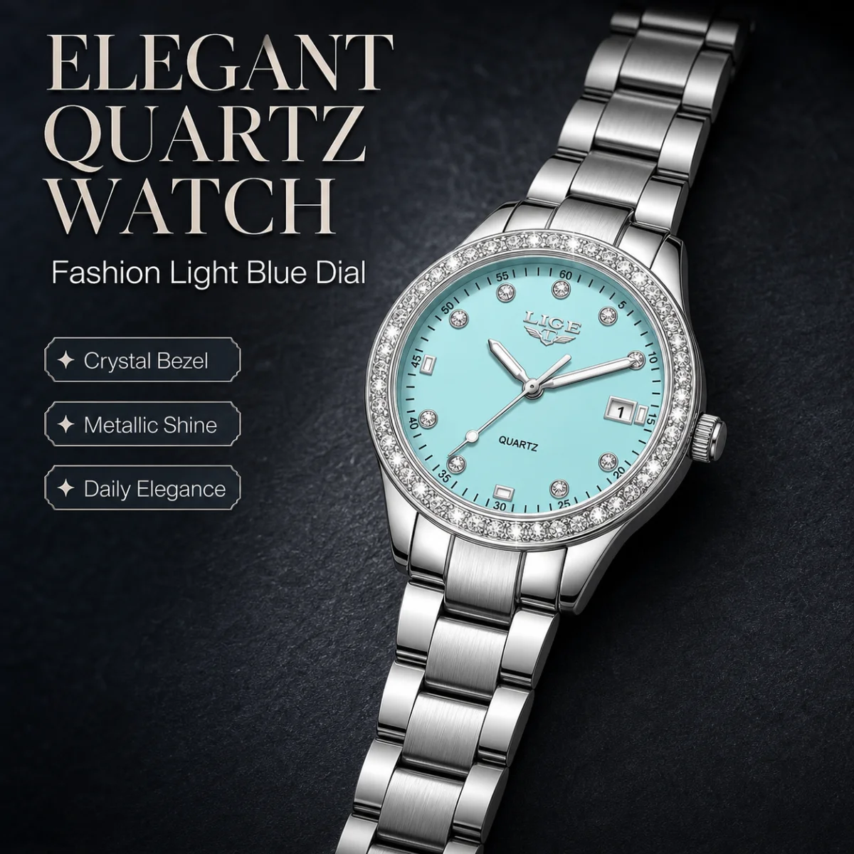 LIGE women's quartz wrist watch Luminous Stainless Steel Ladies clock female waterproof Women's Watch Fashion Relogio Feminino