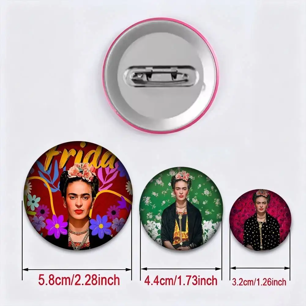 Fashion F-FridaS K-Kahlo 25mm 32mm 44mm 58mm 75mm Brooches Badges Pins for Accessories Gift