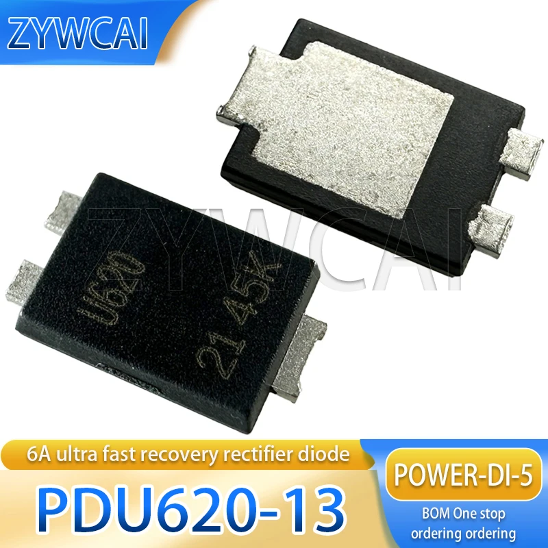 

5PCS PDU620-13 Power-DI-5 U620 TO-277 200V 6A ultra fast recovery rectifier diode