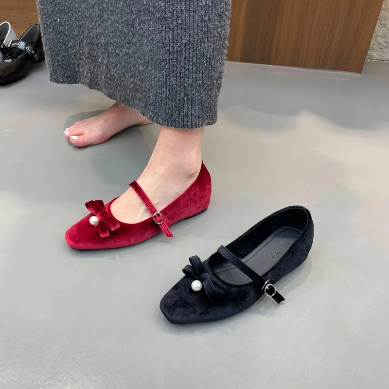 

Новые женские туфли Мэри Джейн с жемчужным бантом во французском стиле, коллекция ранняя весна 2026