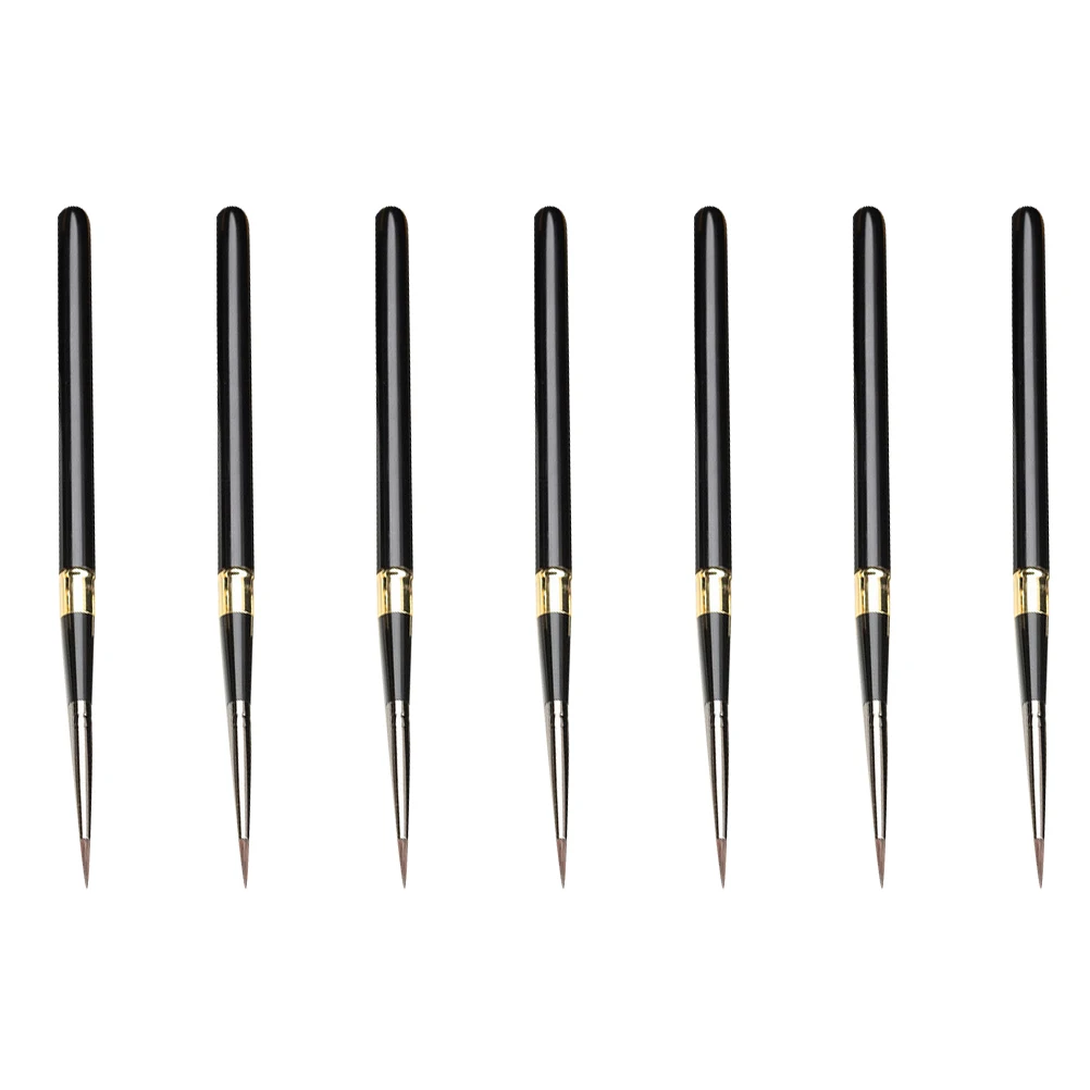 

7pcs Removable Metal Rod Wolf Hair Brushes Watercolor Oil Paint Drawing Supplies Smooth Handle Great for Travel