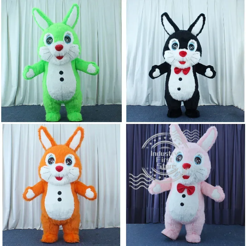 2M/2.6M/3M Giant Easter Furry Rabbitl Inflatable Costume Christmas Mascot Clothing Giant Children's Dolls Cosplay Costume Gifts