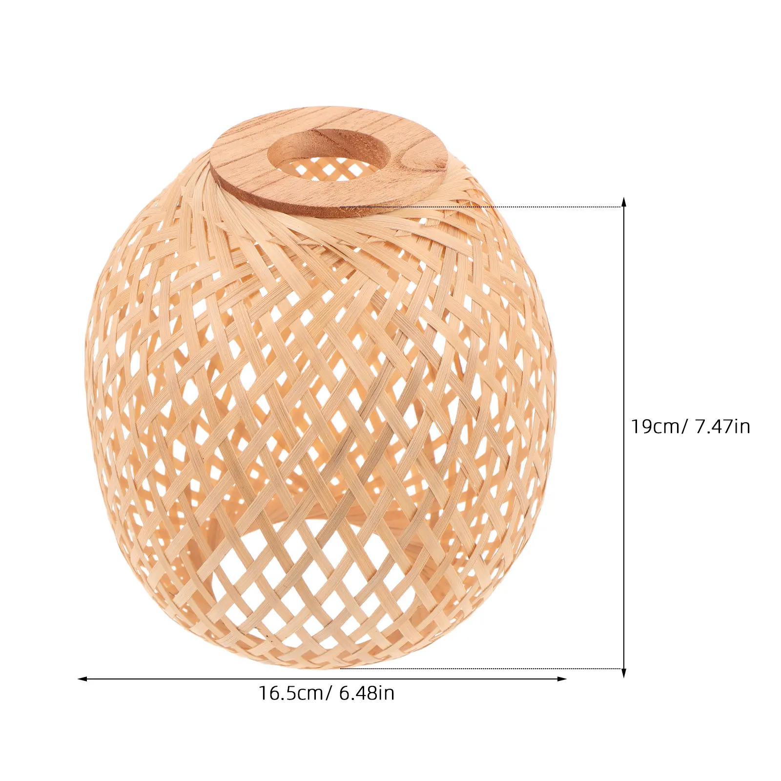 Bamboo Lampshade Handwoven Rustic Hanging Lamp Shade Vintage Style Replacement Light Cover Farmhouse Kitchen Dining Room Decor