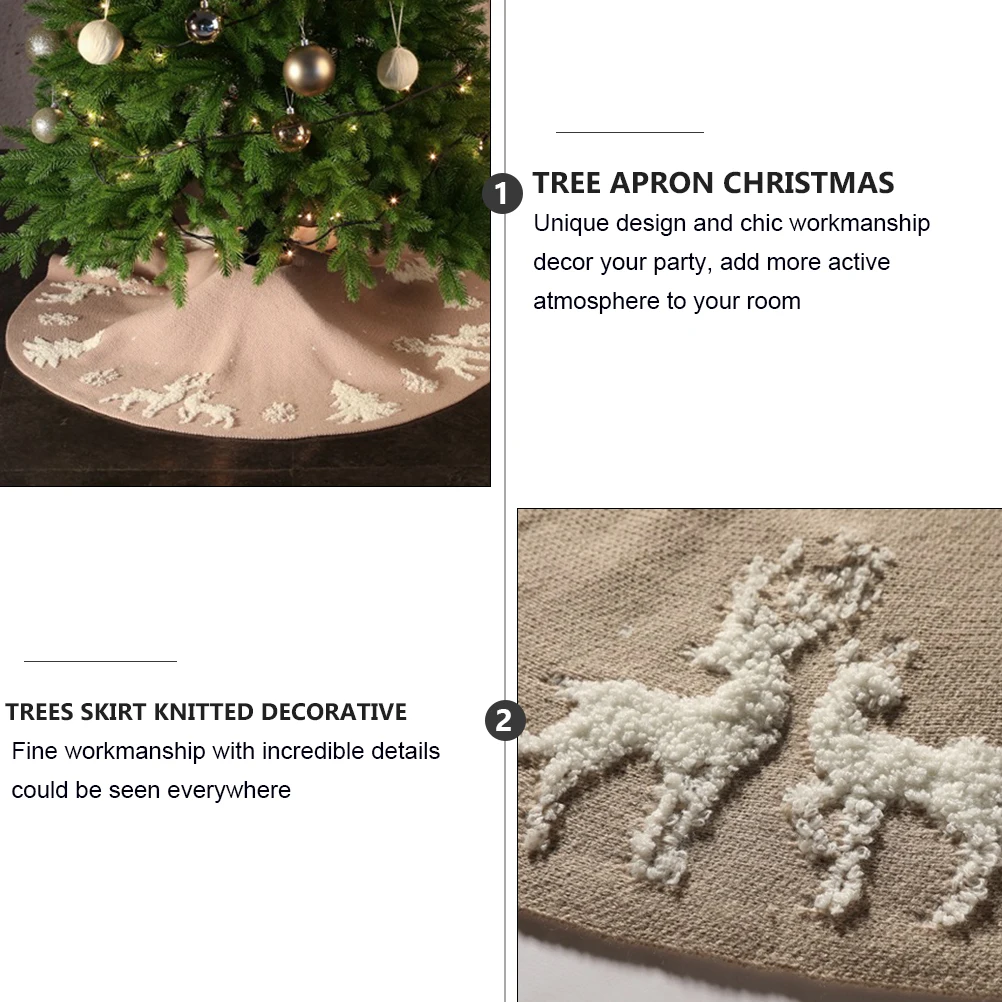 

Christmas Tree Skirt Soft Faux Fabric Wicker Bottom Cover Material Supplies Christams