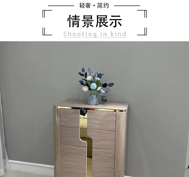 ห้องนอนฮ่องกงตู้เก็บของเรียบง่ายอิตาลีตู้เสื้อผ้าไม้เนื้อแข็งหรูหราแสง