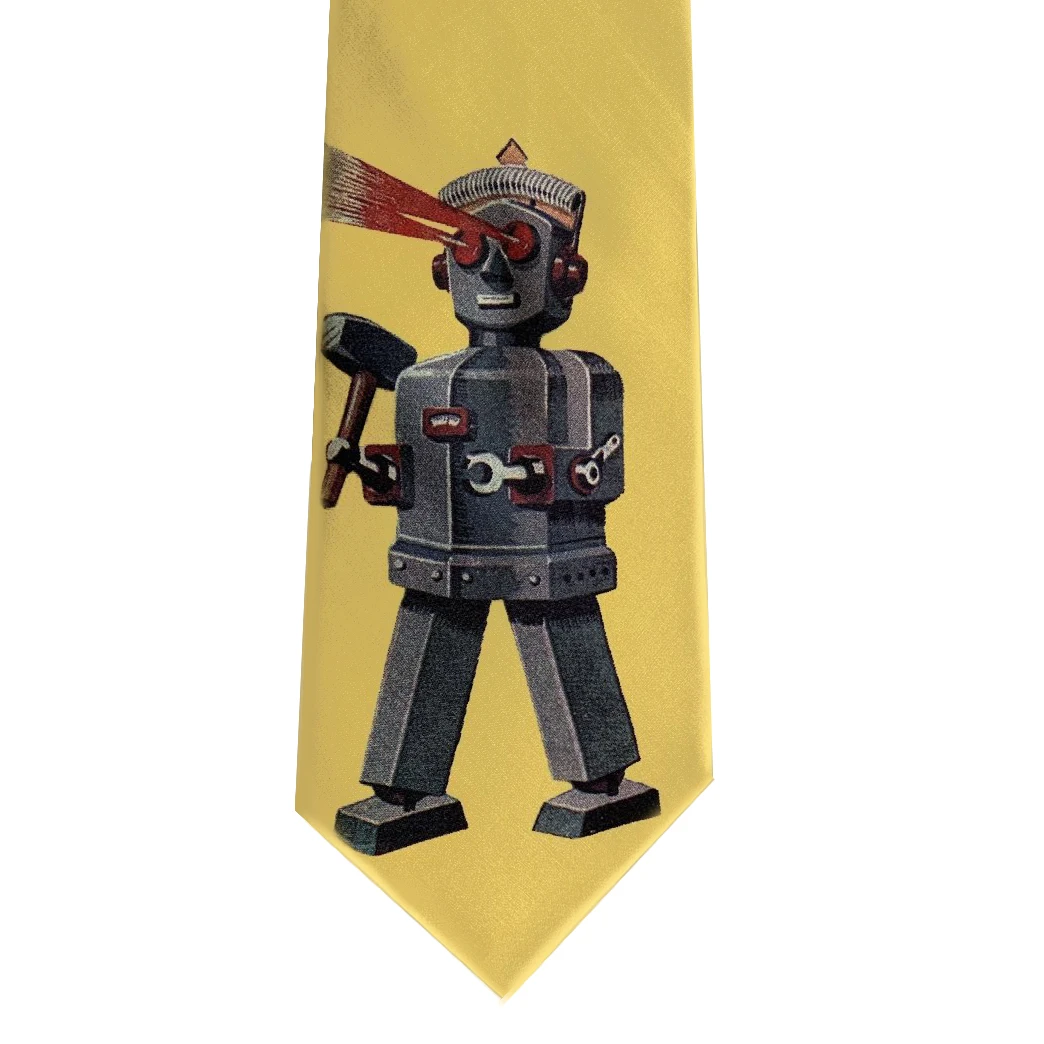 YOJI OOAK Robot Laser Eyes Tie Originaldesign für Männer und Frauen