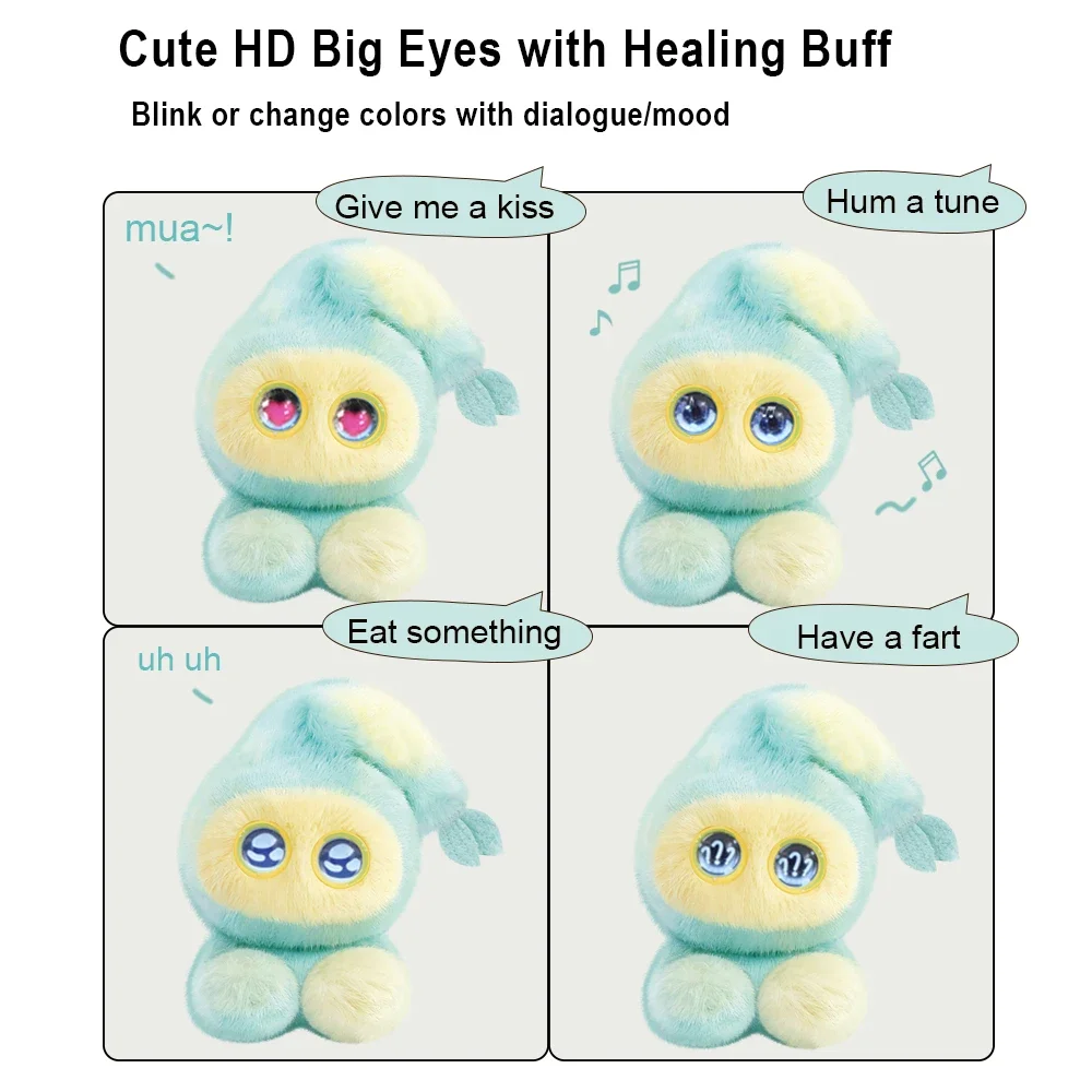 Robot de Peluche Inteligente DBS con Ojos LED y Control por Voz, Juguete Interactivo Inteligente Recargable por USB, Compañero para Niños, Regalos/Hogar Inteligente