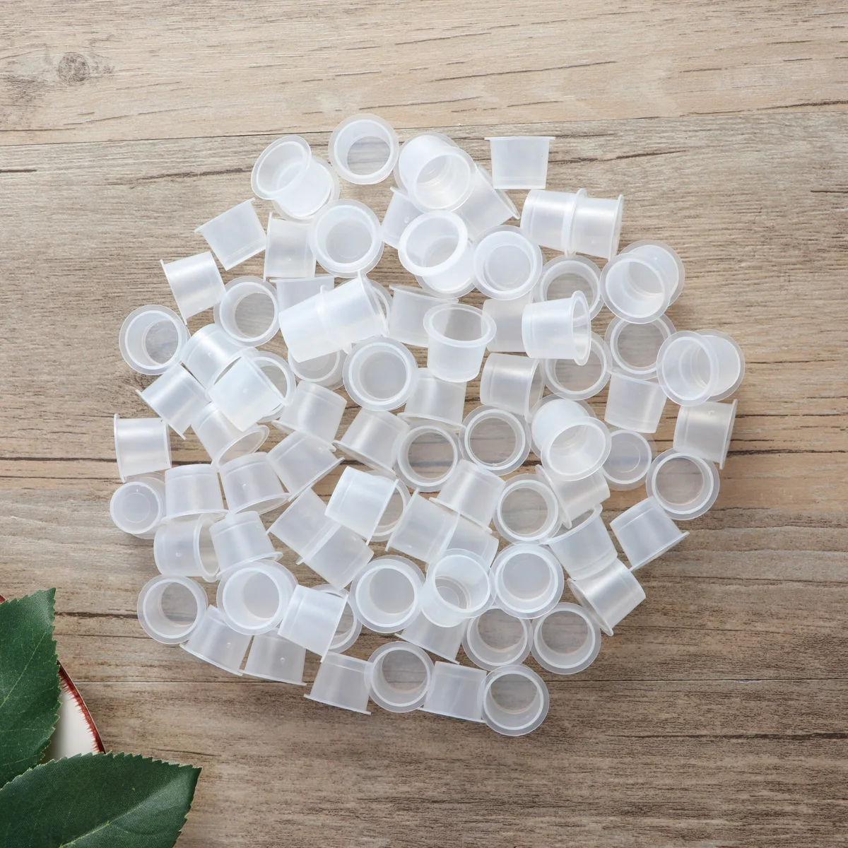 

100pcs Ink Cups Tattoo Pigment Caps Clear Disposable Superior Quality For Lash Application Kits Supplies 15Mm