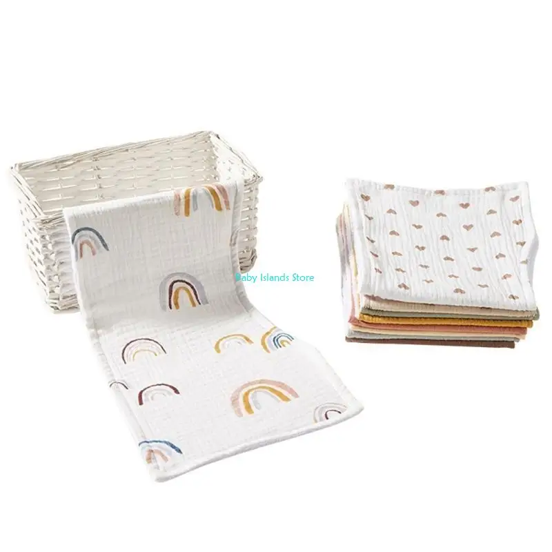 

K92D Infant Saliva Towel Cotton Burp Cloths for Boys Girls, Toddlers Feeding Bibs Washcloths Baby Bibs Infant Burping Towel