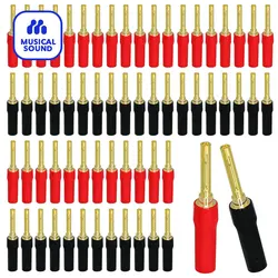 50Pcs/Lot Gold Plated Banana Plug HIFI Speaker Cable Connector Screw Lock Banana plug Adaptor HIFI Audio Speaker Cable Plug Jack