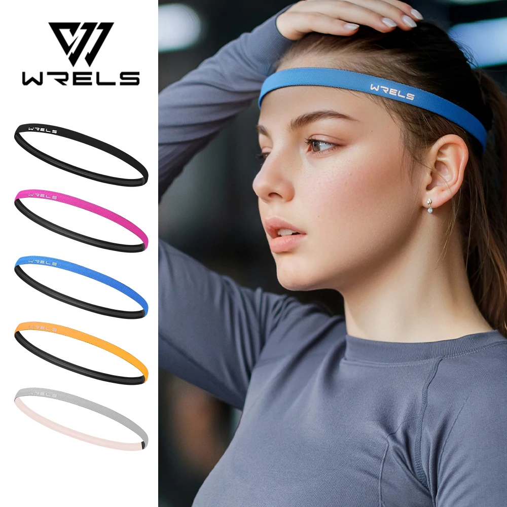 2PCS Sport Headband Anti-slip Cycling Hairband Elastic Silicone Headband for Fitness Gym Outdoor Women Men Lightweight Sweatband
