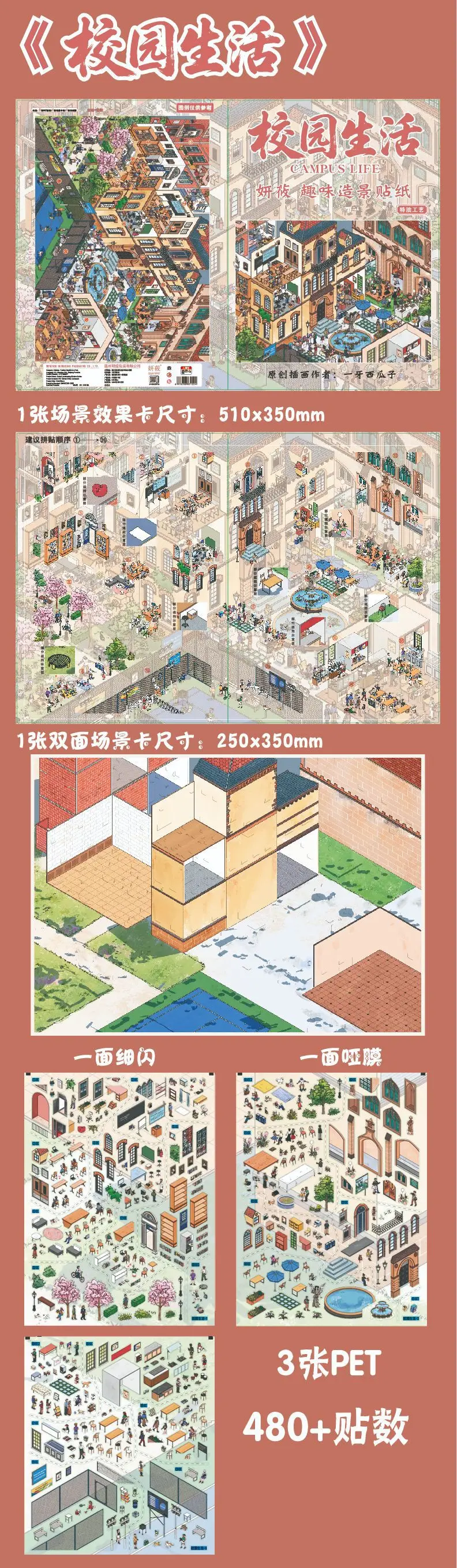 Kawaii 3D-Aufkleber „Ein Eckchen der Stadt“ mit Morgenlicht-Bubble-Station-Landschaft – DIY-Taschenkabinen-Szene als Festtagsgeschenk – Detail 6