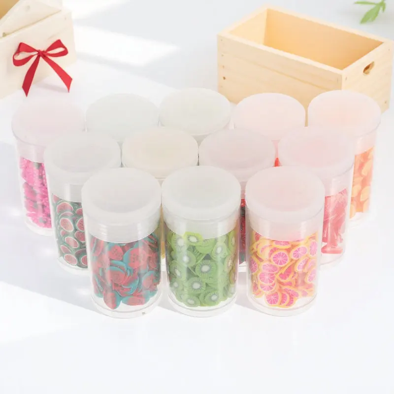12 Boxes Nail Fruit Slices Soft Polymer Clay Nail Art Decorations for Creative DIY Manicure Salon Or Home Use Attractive Charm