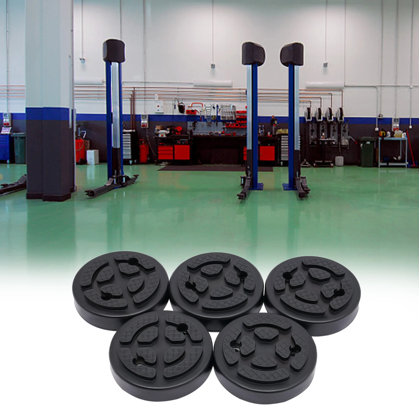 

5pcs Round Lift Rubber Pads—High-Elasticity (30mm Thick), Anti-Slip, Fits 2/4-Post Auto Lifts, Protects Chassis From Scratches