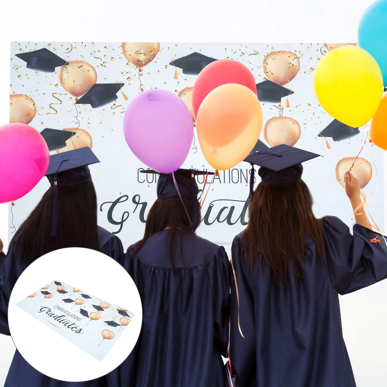 

90x150cm 3D Graduation Backdrop Beautiful Creative Design Ideal Photo Taking Background Family Friends Memories