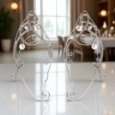 2Pcs Chic Elf Ear Cuff Jewelry Clip on Ear Hook Stylish Elegant Design for Banquet Dance Cosplay Costume Accessory Gift
