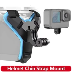 Motorcycle Helmet Chin Strap Mount for GoPro Hero 13 12 11 10 9 DJI OSMO Action 6 5 4 3 Insta360 X5 X4 X3 Bike POV Camera Holder