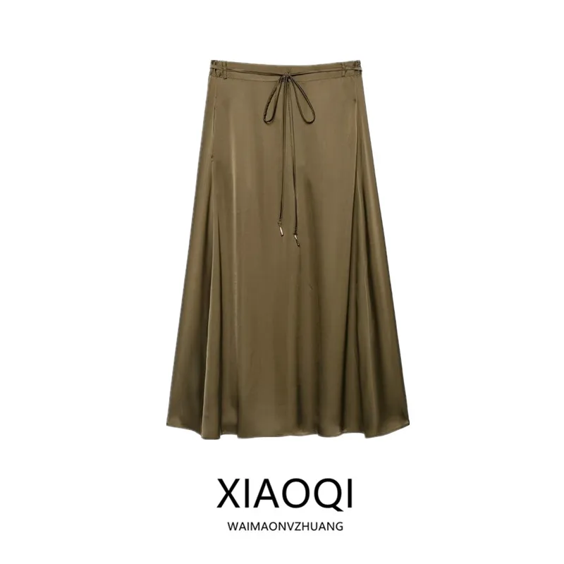 Fall 2026 New Women's High Waist Straight Cut Skirt Versatile Quality Belted Design Sensation Half-length Skirt 8047625